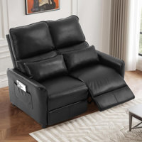 Manual Push Back Reclining Loveseat Sofa For Living Room by Ebern Designs