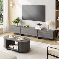 Tv Stand And Coffee Table Set, Grey Wood by Ebern Designs