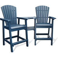 Outdoor Recycled Poly Adirondack Barstools by Rosecliff Heights