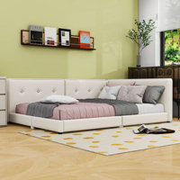 Modern Queen Size Linen Upholstered DayBed with Built-in USB Ports by Lark Manor