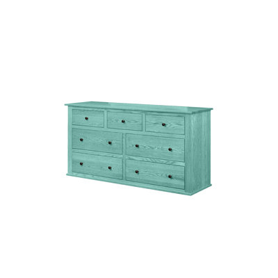 Traditional Oak Solid Wood 7 Drawer Dresser by Canora Grey