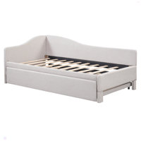 Upholstered L-Shaped Upholstered Daybed With Pop Up Trundle