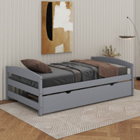 Twin Size Platform Bed With Trundle
