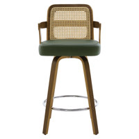Upholstered Cane Back Counter & Bar Stool With Armrest by Bayou Breeze