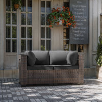 Rosalba Premium Outdoor Loveseat With Adjustable Feet Splash-Proof Cushions And Secure Seat Clips