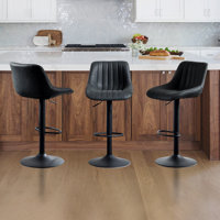 Swivel Adjustable Height Bar Stools With Back For Kitchen Island by George Oliver