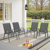 Wittig Outdoor Stackable Dining Chairs(Set of 4) by Winston Porter
