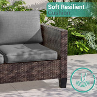 Outdoor PE Rattan Loveseat Sofa by Ebern Designs