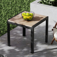 Square Patio Side Table, Outdoor Wood Grain Tabletop by Ebern Designs