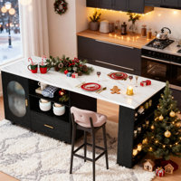 Kitchen Island With Extended Table, Storage Cabinet, Drawers by Latitude Run