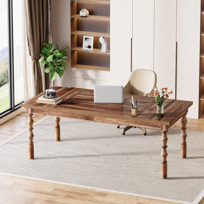 62.2" Executive Office Desk, Large Computer Desk Writing Table Workstation by August Grove