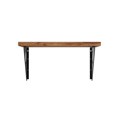 Industrial Rustic Wall-Mounted Table - Pine Wood Dining Desk by 17 Stories