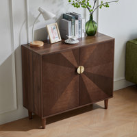 Stylish 39.4” Vintage Style Wooden Sideboard with Decorative Gradient Doors - Versatile Storage Cabinet with Decorative Gradient Doors, Perfect for Li by George Oliver