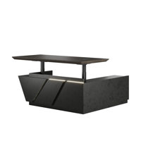 Adjustable Executive Desk - Luxury L Shaped Desk with Drawers, Large Table with File Cabinets, Executive Office Desks with LED Light Strip Home Office by Orren Ellis
