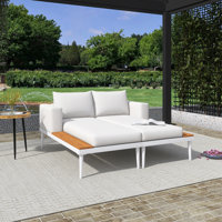 Modern Outdoor Daybed Patio Metal Daybed by Ebern Designs