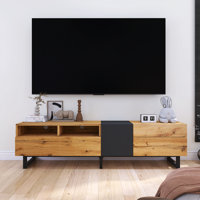19.7" Tall Tv Stand With Drawers And Open Storage For Tv Up To 80" by Latitude Run