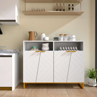 40" Buffet Storage Cabinet With 4 Doors & Adjustable Shelves Anti-tipping Kits by Mercer41
