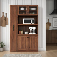 Multi-Tier Pull-Out Pantry Cabinet with 4 Doors,Expandable Kitchen Organizer for Dining Room, Office by Latitude Run
