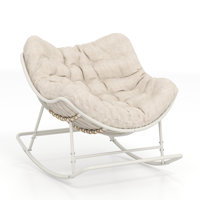 Oversized Metal Outdoor Rocker Chair With Cushion by Latitude Run