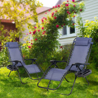Relaxing Recliners Patio Chairs Adjustable Steel Mesh Zero Gravity Lounge Chair Beach Chairs With Pillow And Cup Holder