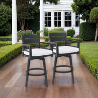 360° Swivel Aluminum Patio Chair With Sunbrella Cushions (Set Of 2) by Hokku Designs