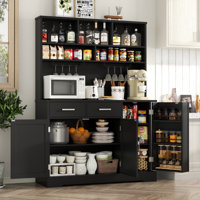 Kitchen Pantry Storage Cabinet With 2 Drawers by Ebern Designs