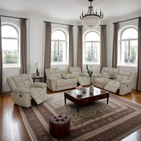 Cozy Corduroy 3-Piece Living Room Recliner Sofa Set by Latitude Run