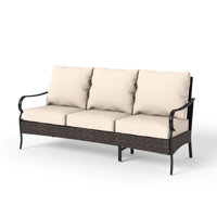 74.8" Outdoor Patio Sofa With Cushions by Winston Porter