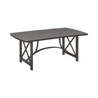 Aluminum Outdoor Dining Table for 6, Rectangle Patio Dining Table with Umbrella Hole, Outdoor Patio Table, All-Weather 6 Person Garden Table for Deck, by Red Barrel Studio