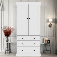 Farmhouse Kitchen Pantry With 3 Adjustable Shelves, 8 Door Shelves And 3 Drawers by Lark Manor