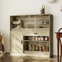 53.1" Wide Pull-Out Glass Door Kitchen Storage Cabinet by Latitude Run