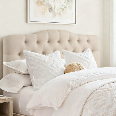 Tufted Upholstered Headboard, Solid Wood Head Board with Wood Legs, Adjustable Height Bed headboard from 37” to 51” Fabric Headboard in Modern Button by Red Barrel Studio