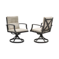 SeeHill Swivel Patio Dining Chairs Set of 2, Outdoor Swivel Dining Chairs with Washable Cushions, All Weather Aluminum Outdoor Chairs Patio Furniture by Red Barrel Studio