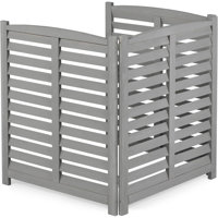 3-Panel Outdoor Air Conditioner Fence 3-Section Outdoor Wooden Screen, Outside Wood Privacy Fence, 32" W X 38" H by Arlmont & Co.