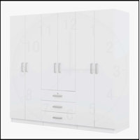 Stylish 6-Doors Wooden Wardrobe For Bedroom Organization And Space Enhancement by Latitude Run