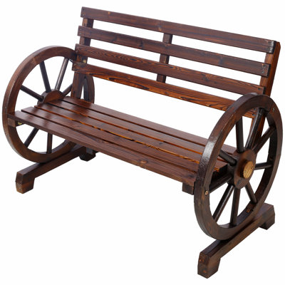 Patio Garden Bench | Weatherproof Outdoor Seating | Carved Detailing by Millwood Pines