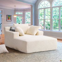 Braidon 48.62"W Luxury Corduroy Chaise Lounge by Wade Logan