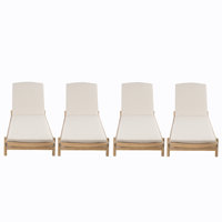 Alance Patio Acacia Wood Chaise Lounges With Adjustable Backrests & Cushions by Latitude Run