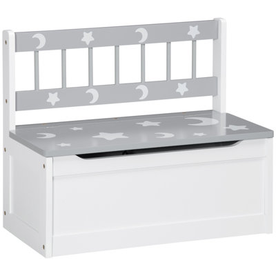 Can be used for living room/entrance/bedroom storage space, stool cushion seat rectangular chair foot lounge box, gray, small by Harriet Bee