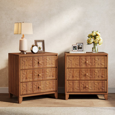 3-drawer Nightstand Set Of 2 by Lark Manor