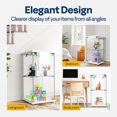 2 Layers Glass Display Cabinet With Lock by Wrought Studio