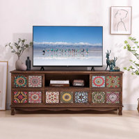 Walnut Solid Wood TVStands by Bungalow Rose