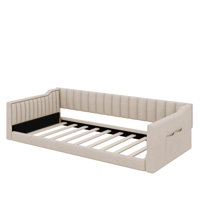 Twin XL Upholstery Daybed With Side Storage Pocket by Latitude Run