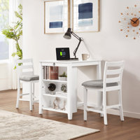 36" Dining Table Set For 2 With Charging Station by Ophelia & Co.
