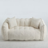 Soft Beanbag Chair With High Resilience Foam Core For Two People. The Comfortable Square Recliner Sofa Is Ideal For Family Members And Friends Engaged by Trule