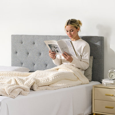 Headboard, Full Size Headboard with Adjustable Height, Comfortable Diamond Tufted for Full Size Bed, W 56.3 x H(35.6-47.4) inches, Ideal for Bedroom,