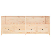 vidaXL Day Bed without Mattress Bed Base Platform Bedstead Solid Wood Pine by VidaXL