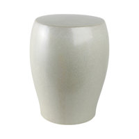 19" Ivory Ceramic Garden Stool - Modern Indoor/Outdoor Accent Seat For Home & Office by Latitude Run