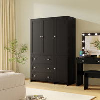 Wardrobe Closet With 3 Drawers And Mirrior by Latitude Run