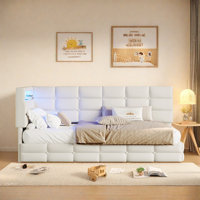 2 Drawers Upholstered Corner Daybed With Lights And Outlets by Brayden Studio